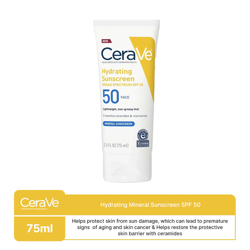 CeraVe Hydrating Mineral Sunscreen SPF 50 Face Lotion